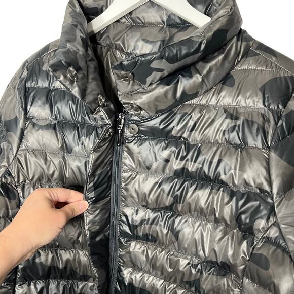Anorak Crop Sleeve Puffer Jacket Black Camo Size M NEW - Picture 7 of 16